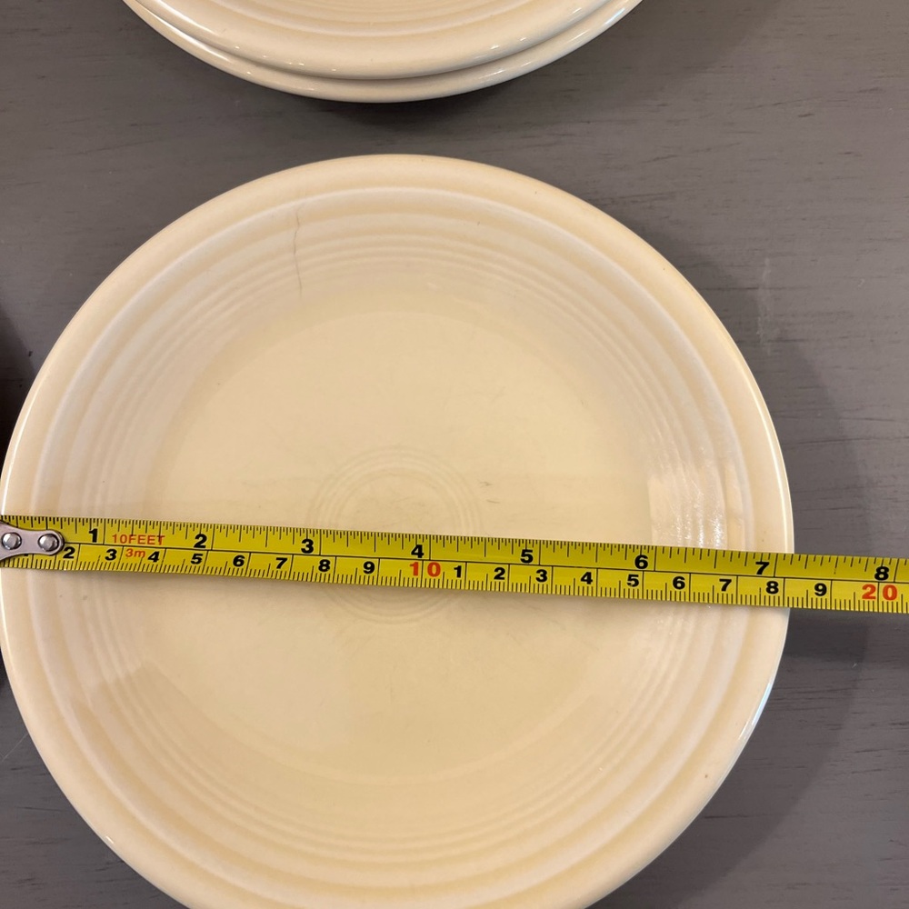 Fiesta Ware Ivory Salad Dessert Plates Set Of 6 Pale Yellow Homer Laughlin VTG - Picture 7 of 7
